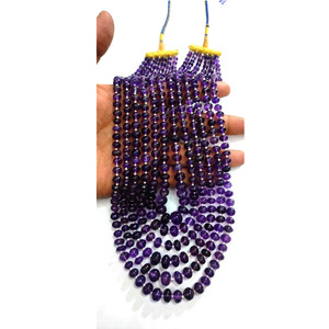 Amethyst-Piedras preciosas lisas, 8-10mm, 24 pulgadas - Product Image 2