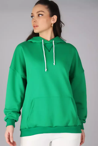 เสื้อฮู้ดผู้หญิง ลายมัดย้อมปักเลื่อม บริการ ODM ผลิตจากผ้าฝ้าย/ใยไผ่เนื้อนุ่ม สำหรับสวมใส่ในชีวิตประจำวันช่วงฤดูหนาว - Product Image 2