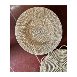 Assiette de chargeur en rotin tissé à la main rustique fournisseur du Vietnam décoration de plaque en osier naturel - Product Image 3