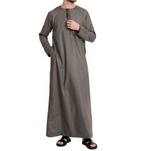 Thobe มุสลิม abaya jubba โพลีเอสเตอร์สำหรับผู้ชายอาหรับดีไซน์สวย - Product Image 1