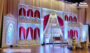 Decoración de Escenario de Recepción de Estilo Abierto del Sur de la India, Decoración de Escenario de Ceremonia de Anillo de Estilo Abierto para Bodas, Decoración de Escenario Abierto para Bodas de Sri Lanka, EE. UU. - Product Image 6