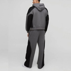 Ensemble de survêtement de luxe minimaliste beige en molleton doux, style décontracté, mode urbaine, deux pièces, service OEM 100% - Product Image 5
