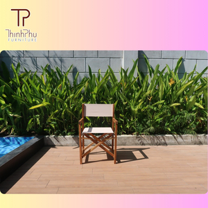 Meilleure vente Chaise de réalisateur en bois d'acacia Design contemporain pour le marché britannique et américain pour la chambre à coucher, la cour, le jardin, le parc, l'hôtel et la villa - Product Image 5
