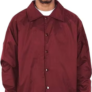 Nouveau style de bouton veste pour hommes coupe-vent classique en nylon résistance à l'eau coupe décontractée boutons-pression manteau blanc - Product Image 2