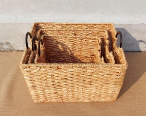 OEM/ODM Panier en jacinthe d'eau jumbo de haute qualité avec poignées assorties fait à la main de l'usine du Vietnam + 84 379 472 573 - Product Image 5