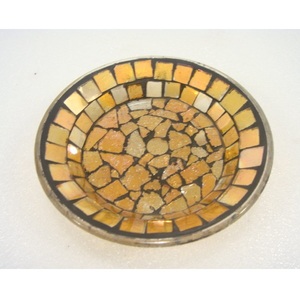 Placa cónica de vidrio con acabado de mosaico, placa cónica de forma redonda, portavelas para el hogar, sala de estar, comedor, mesa, fiesta, uso decorativo - Product Image 5
