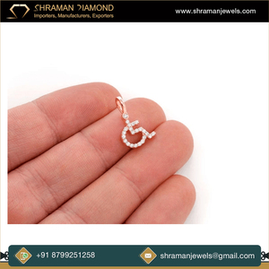 Unique Fashion Jewelry 14K Rose Gold Custom Iced Wheel Chair Pendant Natural Diamond Hip Hop Style Charm fine jewelry necklaces - Product Image 2