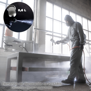 Pistola a Spruzzo Pneumatica con Ugello da 1,5 mm Con Serbatoio Superiore da 0,6 Litri e Adattatore Rapido - Product Image 6