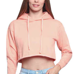 Sudaderas con capucha de gran tamaño de algodón 100% para mujer, Jersey informal de manga larga, Tops cómodos recortados con capucha, Otoño/Invierno - Product Image 4
