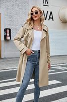 Manteau long à double boutonnage pour femme, streetwear, respirant, écologique, 100% coton, coupe-vent, col classique, slim, pardessus