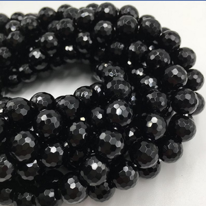 Natural Black Onyx 15 Inch Rondelles Round <b>Ball</b> Shape Faceted Beads for Jewelry Like Anklet <b>Bracelet</b> for Women 1 Full Strands - Product Image 4