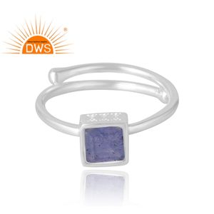 Nouvelle tendance Design 925 en argent Sterling naturel Tanzanite bague en pierres précieuses bijoux personnalisés pour les femmes cadeau pour elle - Product Image 3