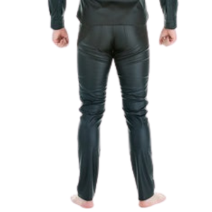 Leatherette Fitted Long Sleeve Shirt Black Mens Faux Leather Slim Fit Button Down <b>Fetish</b> Top - Product Image 6