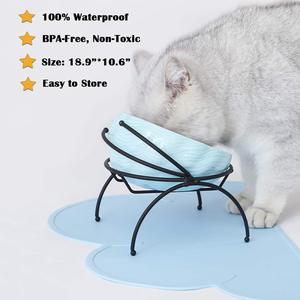Wolken muster Hund Katze Tischset Matte mit erhöhter Kante Anti-Rutsch-wasserdichte Haustier Schüssel Matten Tiernahrung Tablett Silikon Haustier Fütterung matte - Product Image 2