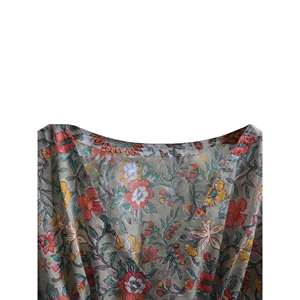 Vestido Kaftán 100% Algodón para Mujer, Talla Única, Kimono de Noche, Túnica con Estampado a Mano, Tejido Suave, Cierre con Botones, para Damas de Honor en Verano - Product Image 3