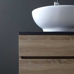 ตู้ห้องน้ำดีไซน์อิตาลีทันสมัย ทำจากไม้เนื้อแข็ง พร้อมท็อปไม้โอ๊ค - Product Image 3