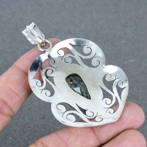 Precio al por mayor genuina amatista verde latón pera facetado corte piedra preciosa 925 plateado colgantes hechos a mano y encanto para joyería - Product Image 4