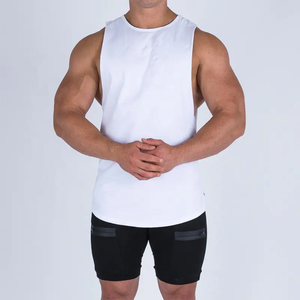 Débardeur de gymnastique pour hommes de haute qualité 95% coton 5% Spandex coupe ajustée respirant tricoté conception imprimée grande taille disponibilité - Product Image 1