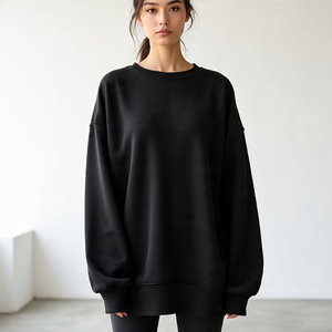 เสื้อสเวตเตอร์แบบสั้นสำหรับผู้หญิงเสื้อครอปคอลูกเรือกลางแจ้งดีไซน์ตามสั่ง - Product Image 5