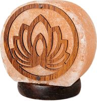 Lampe de sel rose de l'Himalaya 3D sculptée, motif panier de fleurs religieux, coquille polie, décoration d'intérieur, artisanat naturel, réglable