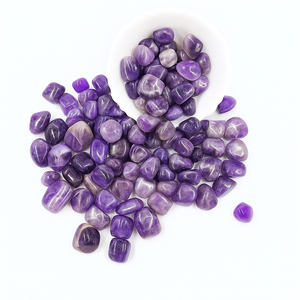Piedras de amatista de cristal natural al por mayor amor decorativo a granel Feng Shui grabado pulido piedras preciosas impermeables curativas - Product Image 1