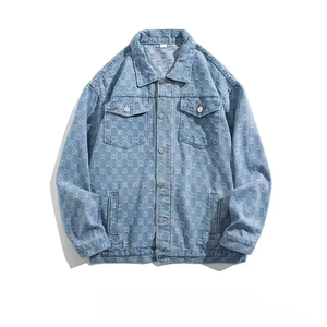 Chaquetas Vaqueras Nuevo Diseño Colores y Tallas Personalizadas Chaqueta de Hombre Talla Grande Azul con Forro Polar Logotipo Frontal Cortado Ecológico Resistente al Viento - Product Image 3