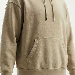Custom <b>Men's</b> Winter Streetwear 100% Cotton Plain Dyed <b>Beige</b> Fleece Blank Vintage Wash Regular Fit <b>Hoodie</b> - Product Image 4