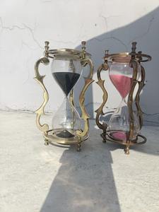 Contemporary Handmade Eco-Friendly Metal Hourglass Timer Crafted Complement Modern Furniture <b>Desk</b> Decor for Office Spaces <b>Study</b> - Product Image 2