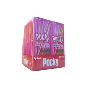 Bâtonnets de biscuits Glico Pocky au goût crème fraise, 40g, 24 bâtonnets par boîte, confiserie japonaise pour les épiceries asiatiques - Product Image 5