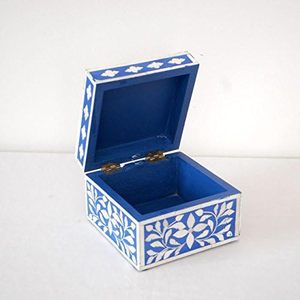 Caja de Joyería Artesanal Ecológica con Incrustaciones de Hueso, Diseño de Amor y Ángel, Motivo Tradicional Indio de Primera Calidad - Product Image 4