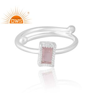 Hot Selling 925 Sterling Silver Natural <b>Rose</b> <b>Quartz</b> Gemstone <b>Ring</b> Custom Jewelry For Women Gift For Her - Product Image 3