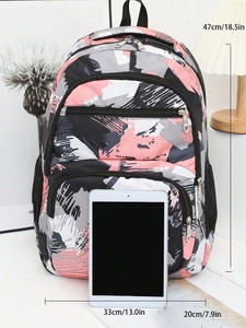 Customized Lightweight Korean Style Unisex <b>Backpack</b> Simple Fashionable Casual College Middle School Design Polyester Letter - Product Image 5