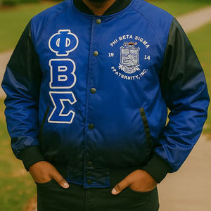 Chaquetas cortavientos con forro para hombre, venta al por mayor, logotipo griego bordado, estilo universitario, hermandad de mujeres, Fraternidad Phi Beta Sigma, ropa - Product Image 4