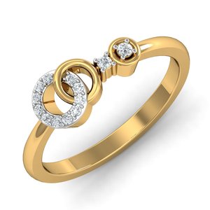 Boho Interlocking <b>Circle</b> Zircon Brass <b>Ring</b> 18k Gold Plated Geometric Modern Wholesale <b>Ring</b> For Women - Product Image 5
