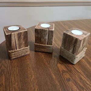 PORTE BOUGIE NATUREL PORTE BOUGIE EN BOIS POUR LA Décoration DE LA MAISON Meilleure Vente Bougeoir Pilier par Antique Creations - Product Image 4