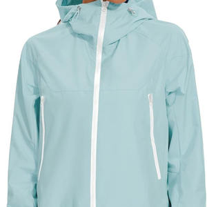 Sudaderas con capucha elegantes para mujer, chaqueta impermeable ligera para lluvia, cortavientos informal a prueba de viento con capucha para senderismo, cierre de cremallera - Product Image 4