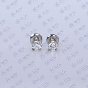 0,70 CTW corte redondo solitario Moissanite pendientes para mujer/regalo de aniversario joyería para sus tachuelas de diamante - Product Image 5