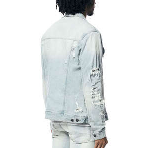 Ensemble veste et pantalon en jean respirant pour homme, style hip-hop, imprimé numérique personnalisé, fermeture éclair, 100 % coton, design personnalisé, haute qualité - Product Image 5