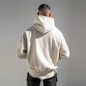 Sweat à capuche personnalisé à double épaisseur, streetwear, sweat à capuche en éponge française, sweats à capuche surdimensionnés à double fermeture éclair délavés - Product Image 3