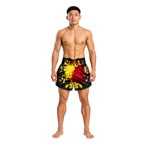 Pantalones Cortos de Muay Thai Transpirables Personalizados para Hombre y Mujer, 100% Poliéster, Cintura Elástica, Servicio OEM - Product Image 1