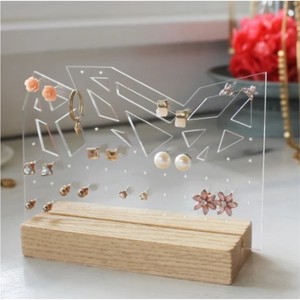 Nouveau support de boucles d'oreilles en acrylique avec Base en bois, plusieurs formes d'organisation supérieur, présentoir de boucles d'oreilles pour les magasins de bijoux - Product Image 2