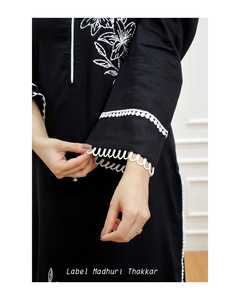 Venta al por mayor de diseñador Trending Black Pakistani Kurta set Último diseñador de ropa de fiesta Colección de moda 2024 para mujeres y niñas - Product Image 2