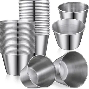 2022 New Factory Arrival Wholesale Food Grade Small Korean Dip Round Stainless Steel Sauce Cup