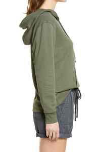 Sweat-shirt en coton à col rond surdimensionné pour femme, impression par transfert thermique, streetwear uni - Product Image 4