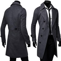 Manteau d'hiver unisexe long personnalisé pour hommes jeunes Manteau unisexe décontracté Manteau long en laine OEM respirant