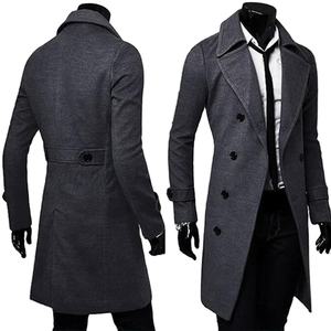 Manteau d'hiver unisexe long personnalisé pour hommes jeunes Manteau unisexe décontracté Manteau long en laine OEM respirant - Product Image 4