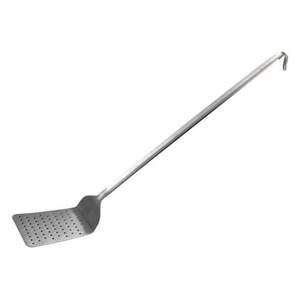Spatule professionnelle en acier inoxydable perforé, ustensile de cuisine - LINE 700 Satin, taille 12x52cm, modèle 07200120IVV - Product Image 1