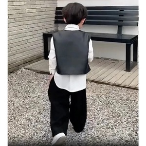 Chaleco sólido de invierno ecológico de cuero genuino para hombre, cárdigan, prendas de vestir exteriores, estilo de calle alta - Product Image 4