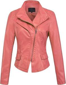 Meilleure qualité Premium femmes automne mode cuir veste décontractée manteaux OEM 2025 Slim Fit prix de gros - Product Image 5