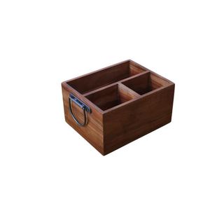 Best Wooden Utensil Organizer With Black Metal Handle Caddy Kitchen Tool Organizer For Home Restaurants And Hotel Hot Selling - Product Image 1